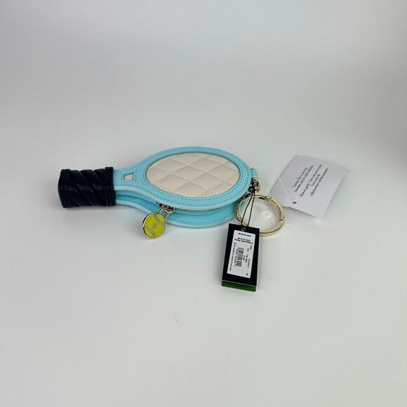 Kate Spade Grand Slam Tennis Wallet and 3D Tennis Racquet Coin Purse - Picture 10 of 12